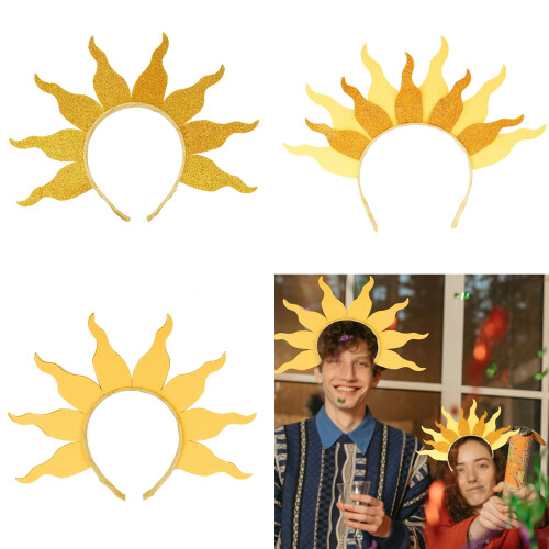 Κορδέλα μαλλιών Glitter Sun για γυναίκες με φλόγα και αστερίσκο 1