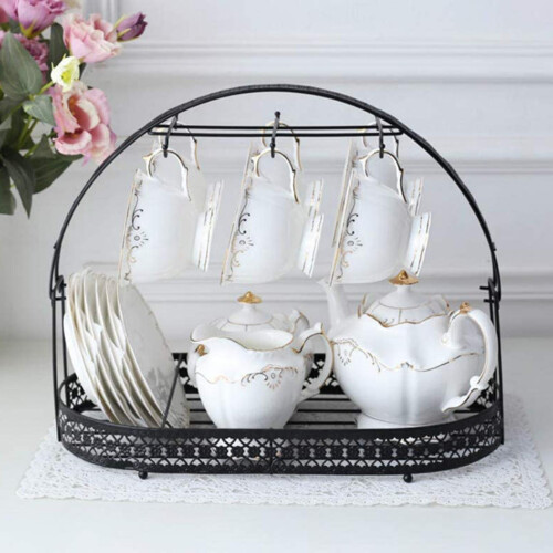 Krusholder Kaffekrusstativ Opbevaring Kaffekopholder Stativ Opvask Organizer til Sort 1