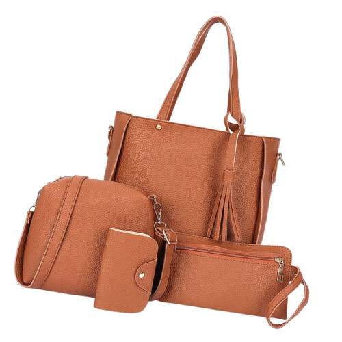 Σετ αξεσουάρ Stylish4Pcs από δέρμα PU για γυναίκες, τσάντες ώμου και χιαστί, θήκη για