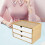 Bamboo Desktop Storage Drawer Scissors Supplies Premium for Study Bathroom white white three layer 6