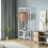 Corner Coat Rack with 2 Shelves Stainless Steel Black 5