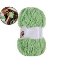 Faux Fur Yarn Soft Chunky Fluffy Yarn for Winter Crochet Knit, Scarves and Sweaters(Green)