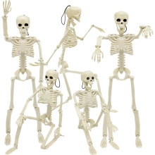 5 kpl Halloween-luurankoja, 16" kokovartalon luuranko, jossa on liikuteltavat nivelet kummitustalon hautausmaan rekvisiittoihin