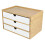 Bamboo Desktop Storage Drawer Scissors Supplies Premium for Study Bathroom white white three layer 1