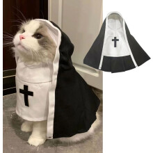 Nonnenkostüm für Katzen und Hunde – Weiches, atmungsaktives Haustieroutfit