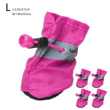 Sapatos para cães de pequeno porte, protetores de patas com tiras refletoras, antiderrapantes e impermeáveis, botinhas para cães filhotes (4