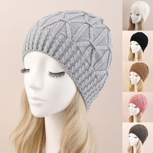 Bonnet unisexe en laine mélangée kaki, taille unique