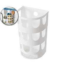 Wall Mounted Garbage Bag Holder Dispenser Compact Trash Bag Storage Organizer for Kitchen Bathroom and Office 7.8x4.8x3.9 Inches