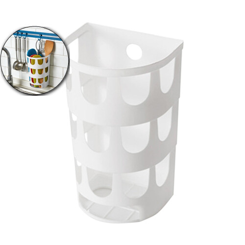 Wall-Mounted Storage Basket No-Drill 20x12.3x10cm