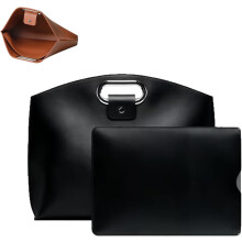 De 2-delige set: stijlvolle, waterdichte leren laptoptas en draagtas voor zakelijk gebruik, Literalous 2-delige laptoptas en draagtas
