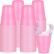Lot de 50 gobelets en plastique rose vif de 35 cl – Idéal pour la Saint-Valentin, un mariage, un anniversaire, une fête prénatale, le Nouvel An