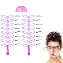 16-delige beautytools wenkbrauwstencilset met 8 stijlen, perfect voor zelf maken van je wenkbrauwen.