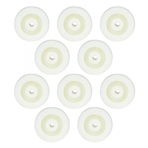 Conjunto de 10 rodas de nylon de 2 polegadas com capacidade máxima de 20 kg. Rodízios giratórios de nylon com polia redonda.