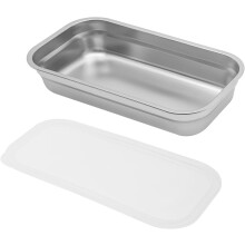 Ensemble de 8 boîtes de conservation en acier inoxydable de 6,35 cm de profondeur avec couvercles – Compatibles lave-vaisselle, réfrigérateur et