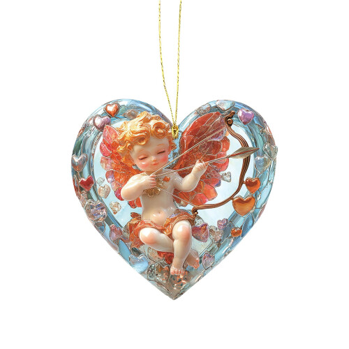 Valentijnsengel acryl sleutelhanger (1 stuk) 1
