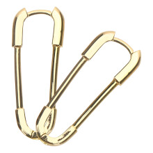 Lichtgewicht gouden veiligheidsspeld oorbellen voor dames, unieke hangende statement sieraden en stijlvol accessoire.