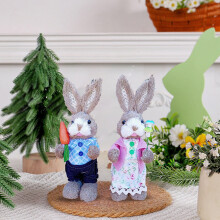 Decorazioni a forma di coniglio, coniglietti, modelli di animali, 2 pezzi, forniture per feste a tema Pasqua, ornamenti, 23 cm/9 pollici