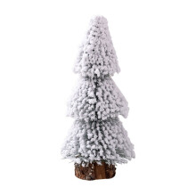 25cm mini vánoční stromeček posetý sněhem s dřevěnou základnou