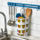 Panier de rangement mural sans perçage, panier creux (blanc) 4