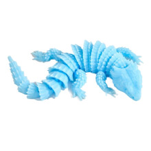 Estatueta de lagarto azul luminoso impressa em 3D (1 peça)