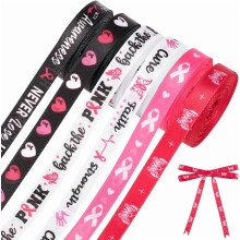 Borstkankerbewustzijnslintenset 3/8" Roze Zwart