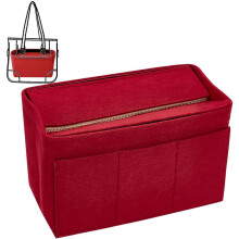 Plstená vložka do kabelky kompatibilná s Louis Vuitton Neverfull a Speedy, 27,6 x 16,5 x 14,5 cm, karmínová, 1 ks