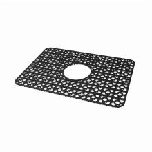 Protection d'évier pour cuisine, tapis de protection pour évier à bonde centrale, grille pliable en silicone, antidérapante et résistante à la
