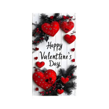 Deurgordijn voor Valentijnsdag, hangende vlag met liefdeshart voor een feestelijke sfeer, deurkozijndecoratie, deurbekleding voor thuis, romantische