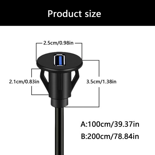 Αδιάβροχο καλώδιο επέκτασης USB3.0 για αυτοκίνητα Γρήγορη μετάδοση δεδομένων 5Gbps 2