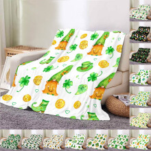 Coperta per il giorno di San Patrizio in flanella verde felpata 75x150
