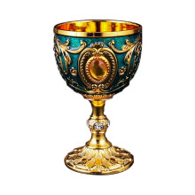 Handmade Goblet Chalice, Vintage Engraving Wine Liqueur Cup, Food Safe Sturdy Drinking Vessel Shot Glasses for Buddha Weddings Home Decor Blessings