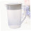 1 pichet à eau en plastique blanc avec couvercle, compatible lave-vaisselle. 3