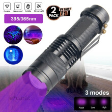 Φακός UV 2 τεμαχίων 365nm για ανίχνευση λεκέδων από κατοικίδια