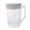 1 pichet à eau en plastique blanc avec couvercle, compatible lave-vaisselle. 4