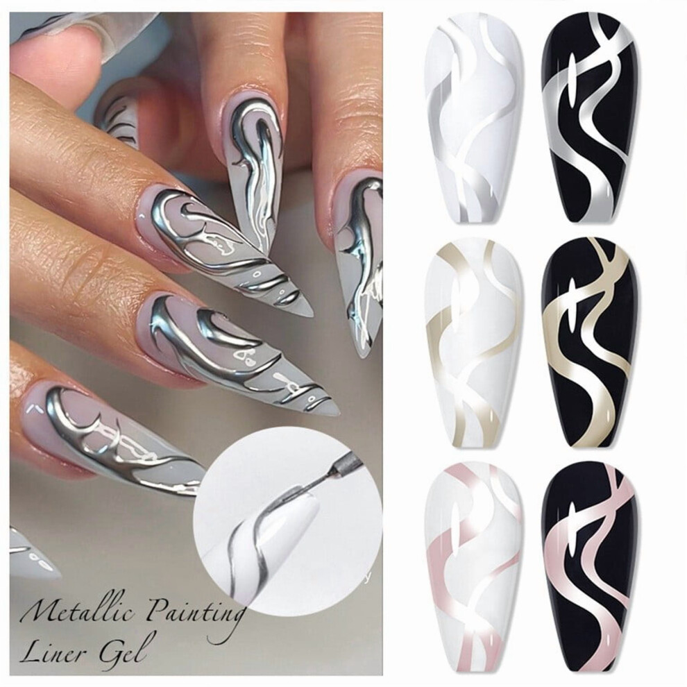 Metal Nail Art Liner Gel 5ml â High-Density for Precise