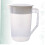 1 pichet à eau en plastique blanc avec couvercle, compatible lave-vaisselle. 6