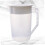 1 pichet à eau en plastique blanc avec couvercle, compatible lave-vaisselle. 8