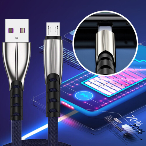 5A Alloy Micro USB Android kabel pro rychlonabíjení dat a synchronizaci dat, kabel pro super rychlé nabíjení 5A 1