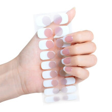 French Style Gel Nails Stickers Gradient Nails Polish Strips Manicures Stickers Nail Wraps Semi Cured Gel Nail Strips