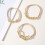 Conjunto de 3 pulseiras de cabelo douradas circulares para meninas. 1