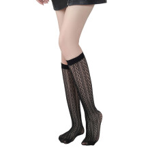 Calzini da donna a metà polpaccio in rete con inserti in pizzo e traforati, alla moda, traspiranti, casual, per uno stile quotidiano.