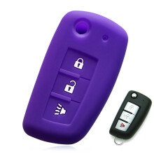 Silikónové puzdro s 3 tlačidlami, ochranný kryt kľúčenky, držiak diaľkového ovládača do auta pre Nissan Rogue FLIP Key 2014 – 2017