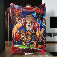 Cadeau idéal pour les fans de football : Couverture polaire douce en flanelle, motif classique City, 152 x 127 cm (Style 2)