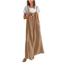 Femei Casual La Modă Doamnelor Culoare Solidă Buzunar Frontal Detaliu Pantaloni Lungi Salopetă Pantaloni dintr-o bucată Costum Pantaloni