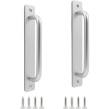 2-Pack 7" Rustic Barn Door Handles, Aluminum Alloy Sliding Door Pulls for Wardrobe, Cabinet, Shed – Compatible with Sliding Doors, Silver