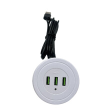 Zapuštěná stolní zásuvka s duálním USB a USB-C