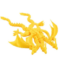 1 ks Žltý 24 cm Trojhlavý kráľ Ghidorah 3D tlačený stojaci kĺbový model s flexibilnými krídlami