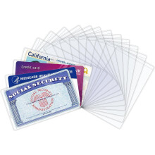 16 stuks beschermhoesjes voor SSN-kaarten, Medicare- en creditcards, 31 mil waterdicht transparant plastic, compatibel met socialezekerheidskaarten.