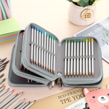Aquarell-Stifteetui mit Reißverschluss, Oxford-Stil, 72 Fächer, Stifteorganizer, praktisch, tragbar, grau