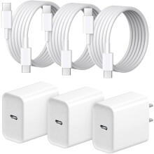 Rýchle nabíjanie20W USB-C nabíjačka do siete, balenie 3 kusov + 1,8 m káble, kompatibilné s iPhone 16/15/15Pro Max, iPad Pro a AirPods